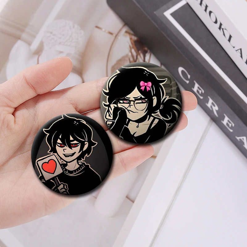 58mm T-The Coffin of Andy and Leyley Creative Brooches Metal Badge Aesthetic Pins Suitable for Denim Jacket Bag Coat Accessories
