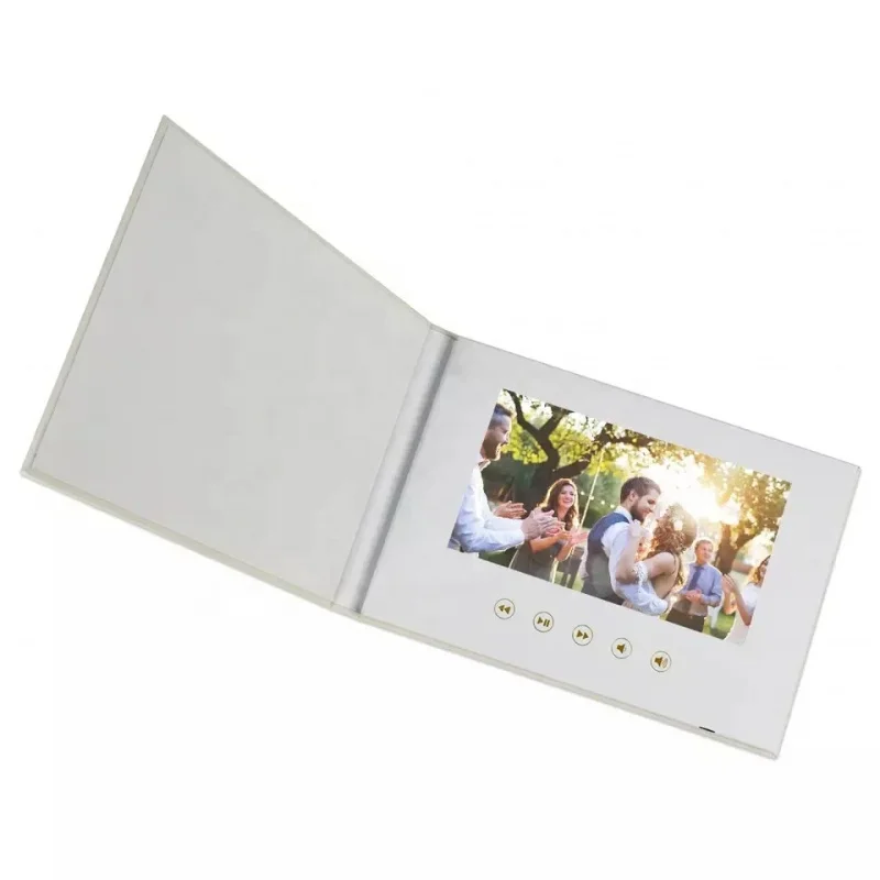 

Custom 7 inch Custom lcd display book video invitation brochure book with pocket High quality