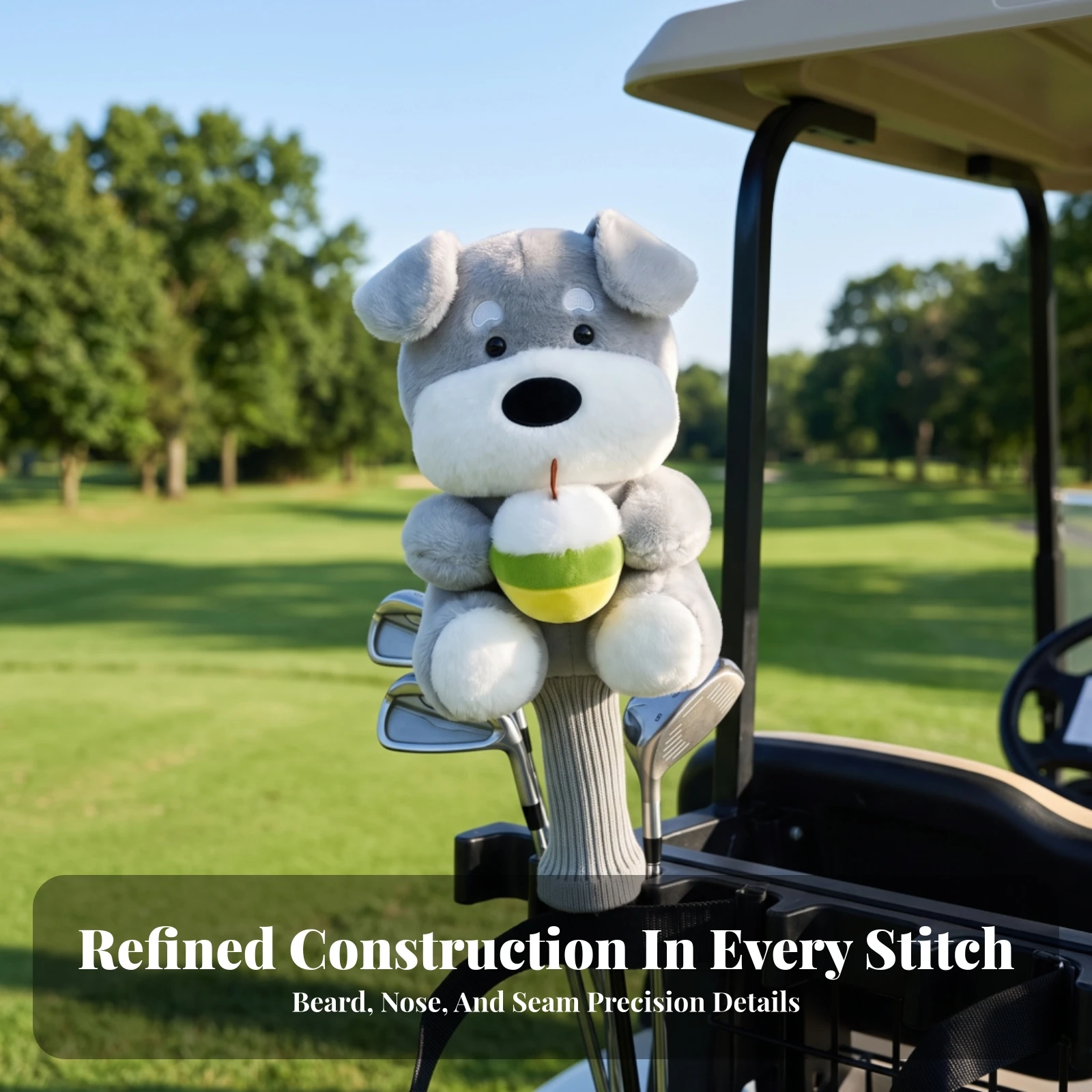 Adorable Schnauzer Golf Headcover | Thick Padded Construction, Dog Golf Club Cover, for Driving Range image 2
