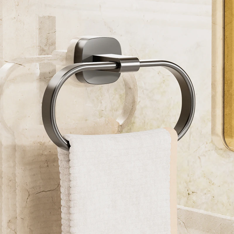 

Космическое алюминиевое кольцо для полотенец для ванной комнаты, круглая вешалка для унитаза, ванная комната, туалет, подвесное кольцо без перфорации