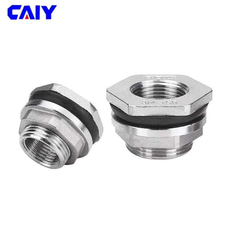 

1/2" 3/4" 1" 1-1/4" 1-1/2" DN15 BSP Female Thread 304 Stainless Steel Pipe Fitting Bulkhead Water Tank Connector Adapter ﻿