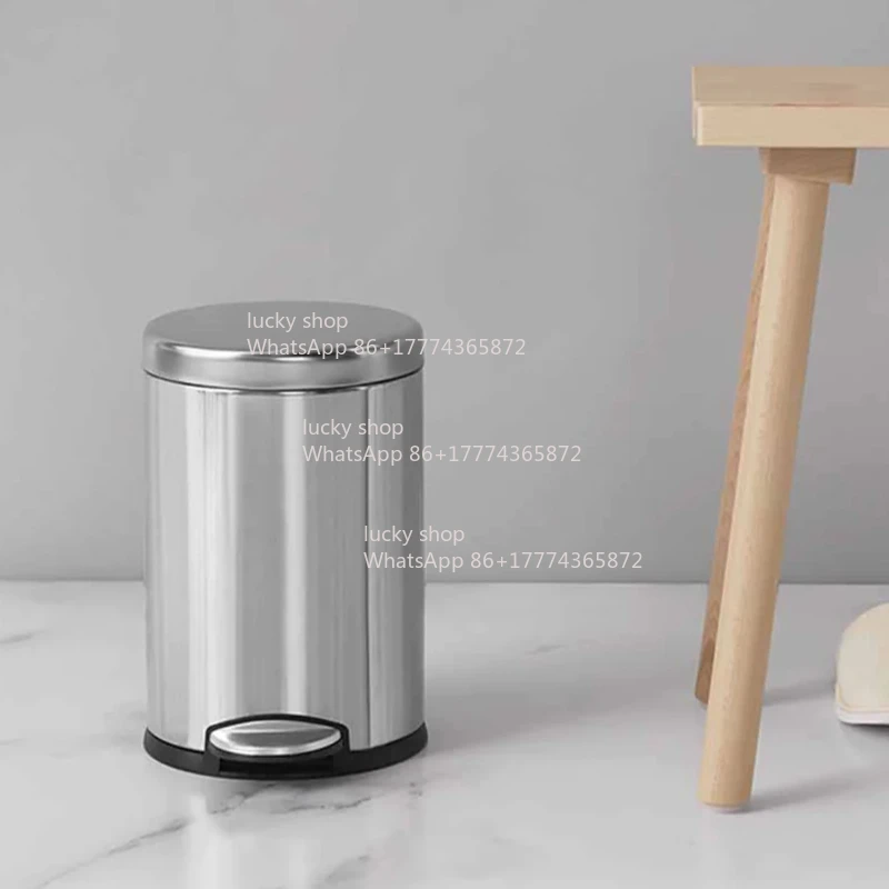 4.5 Liter Round Stainless Steel Foot Pedal Trash Can