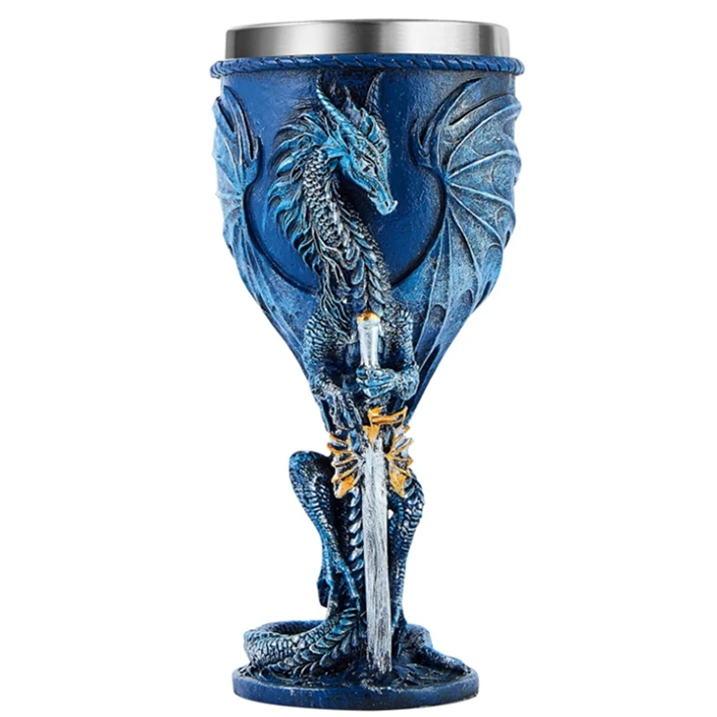 Blue Dragon Goblet Dungeons And Dragons Gift Holy Grail Wine Goblet Flying Dragon Sword Goblet