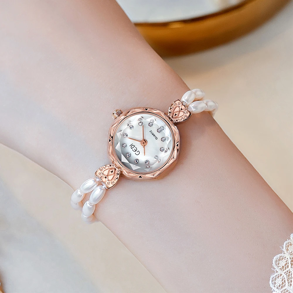 Luxury Women Watch Quartz Pearl Rhinestone Elegant Lady Wristwatch Bracelet Watches Gifts Relogio relojes mujer