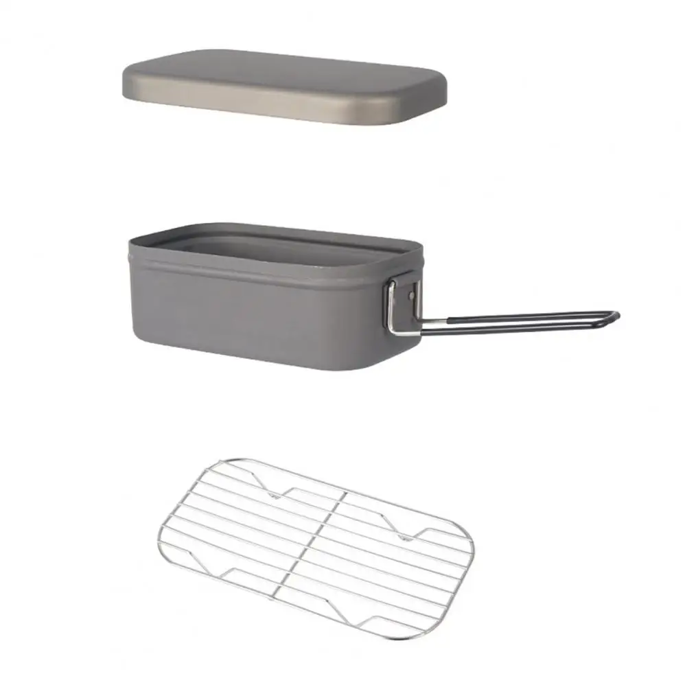 Easy to Clean Camping Lunch Box  Food-grade Anti-rust Steamer Shelf  Troops Minimalist Lunch Box