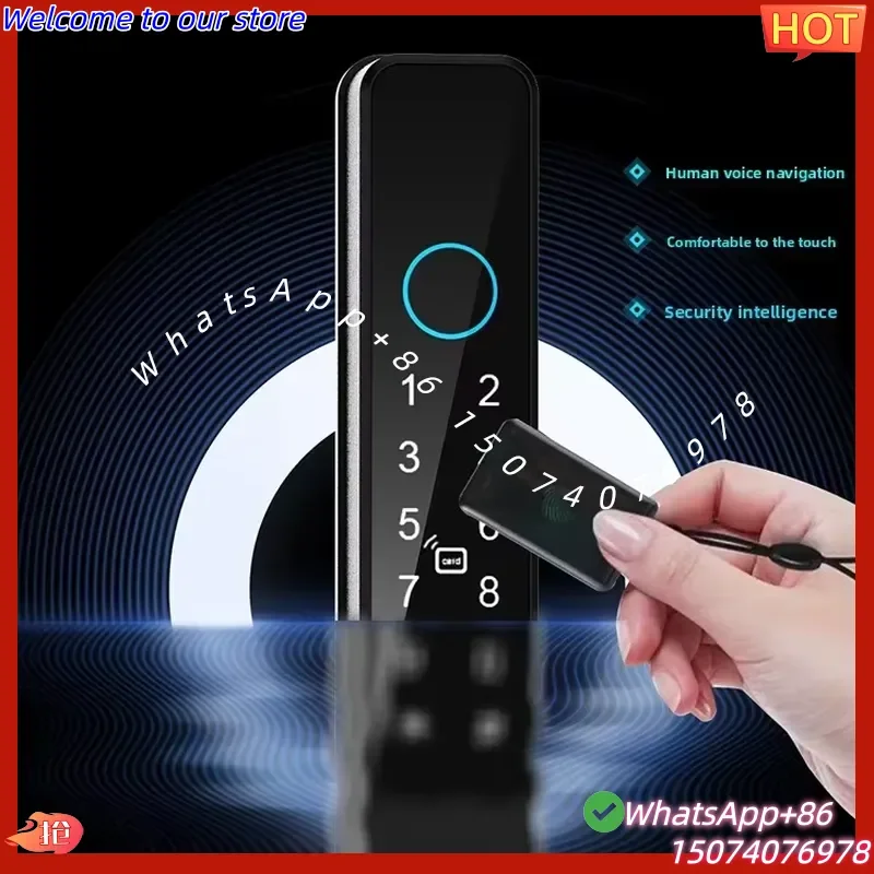 2026 Aluminum Door Lock Biometric Smart Lock Fingerprint Password Card Key Access for Steel APP Controlled