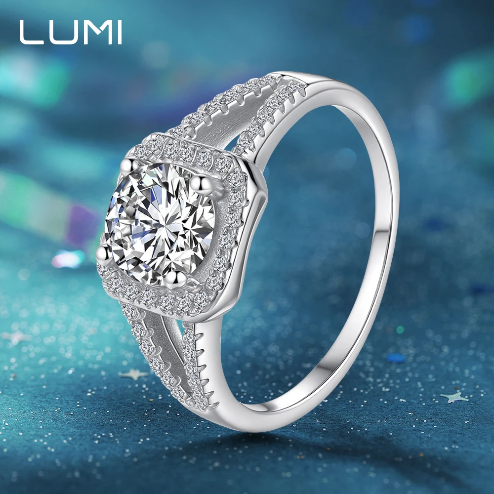 

Luxury 1cctw 6.5mm Full Moissanite 925 Sterling Silver Ring for Women Fashion Fine Jewelry for Women Girls Teens Lady Gift