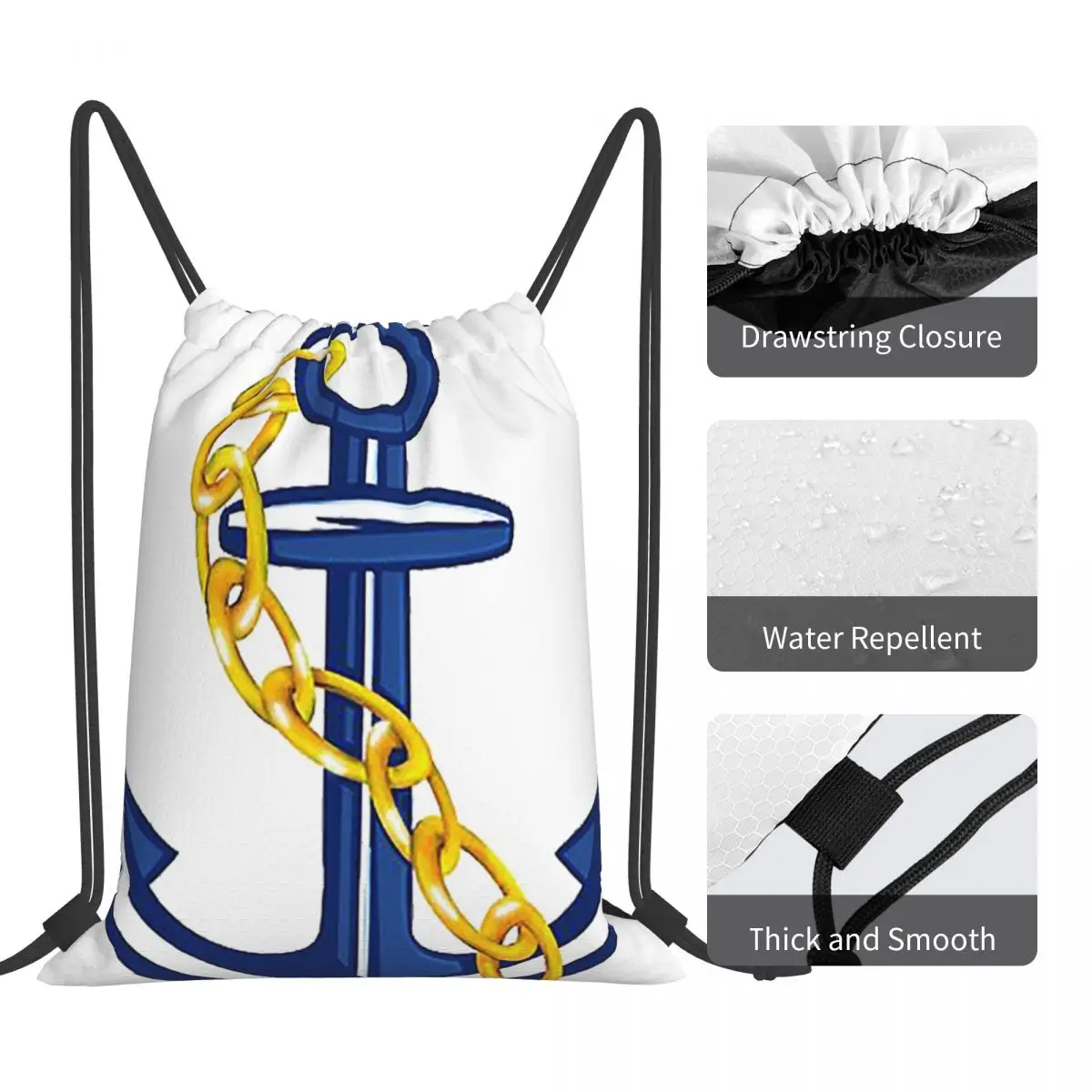 Anchor Backpacks Fashion Portable Drawstring Bags Sports Bag Book Bags For Travel School