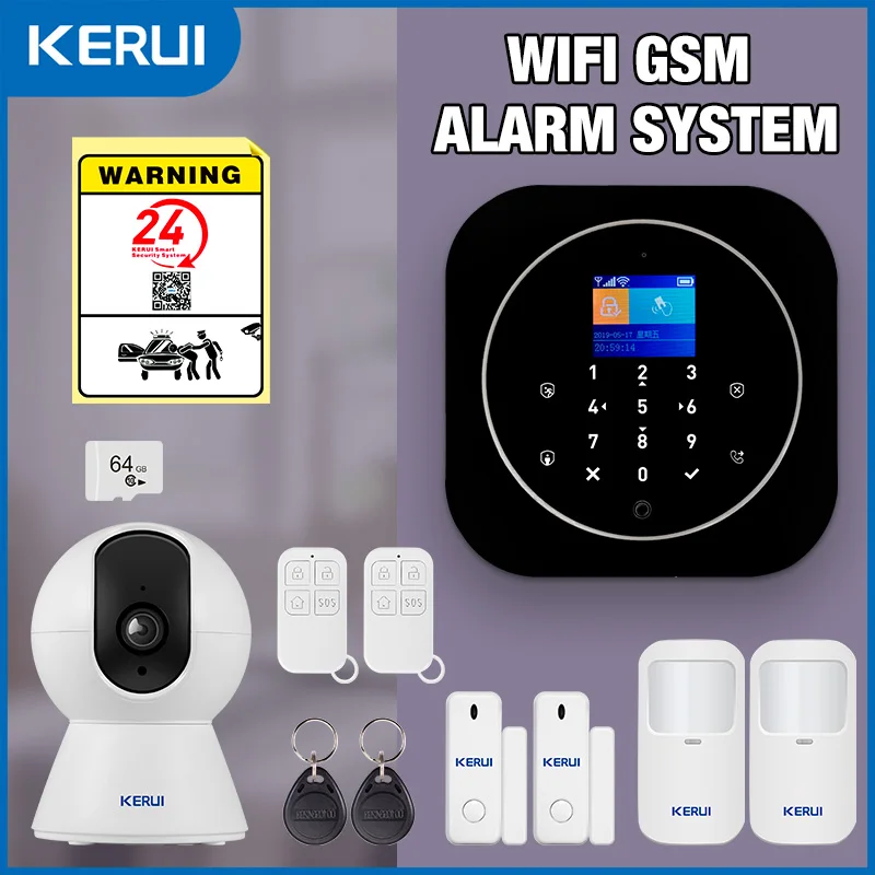 

Система домашней охранной сигнализации KERUI Поддержка Alexa G12 WIFI/GSM Система сигнализации с приложением для телефона Сирена сигнализации PIR-датчик Tuya Smart APP