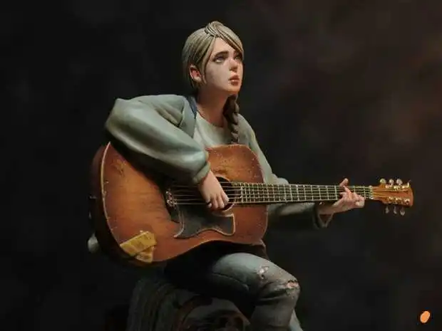 

1:6 Resin Die-cast Female Guitarist Character Gray Resin Assembly Kit Needs To Be Colored By Hand