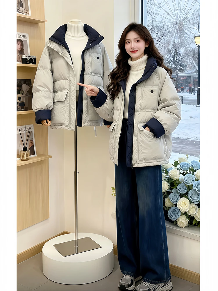 

Thiened Хлопковое Jaet ort Верхняя одежда с воротником-стойкой Женское модное осенне-зимнее теплое цветное пальто Blo в Корейском стиле