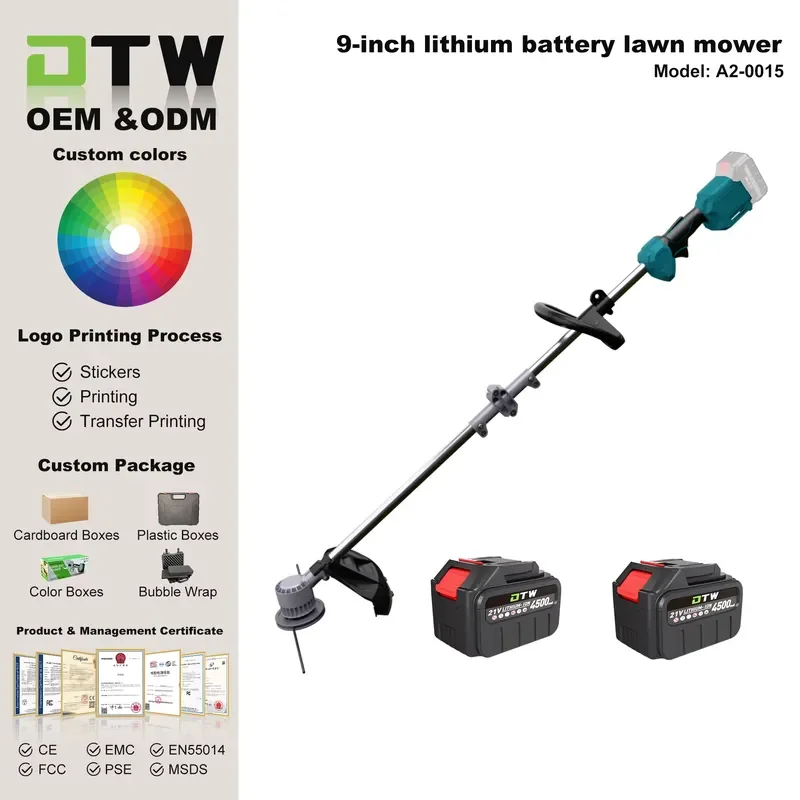 DTWA3-0015 Industrial-Grade Wireless Electric Lawnmower Compact Home Use Brushless Rechargeable Field High-Power Cutter DIY