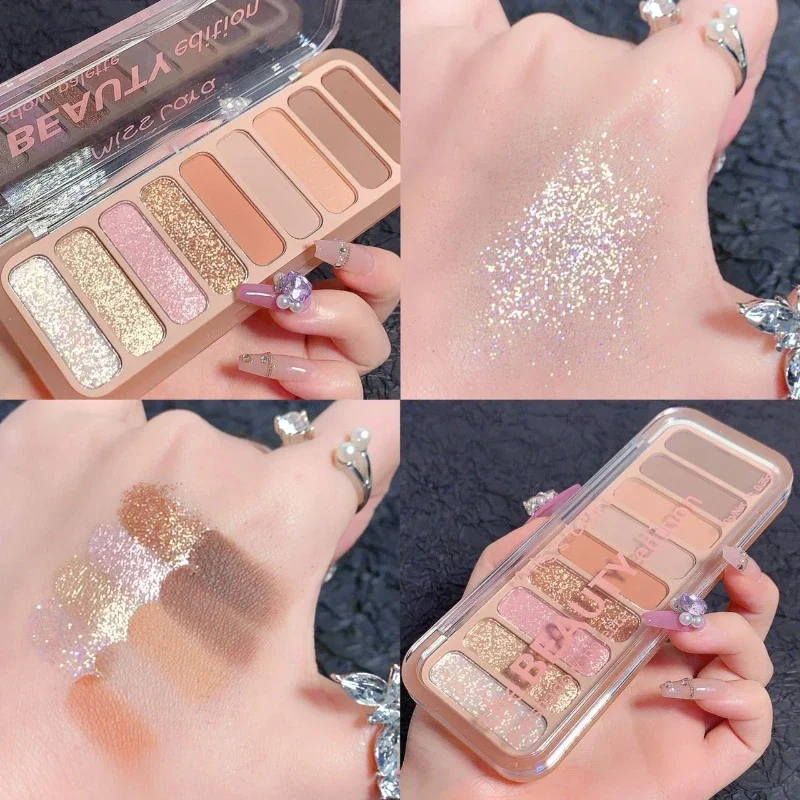 

2025 Mocha Chocolate 9 Colors Eyeshadow Palette Matte Pearly Glitter Powder Brown Plate Gentle Daily Cheap Makeup