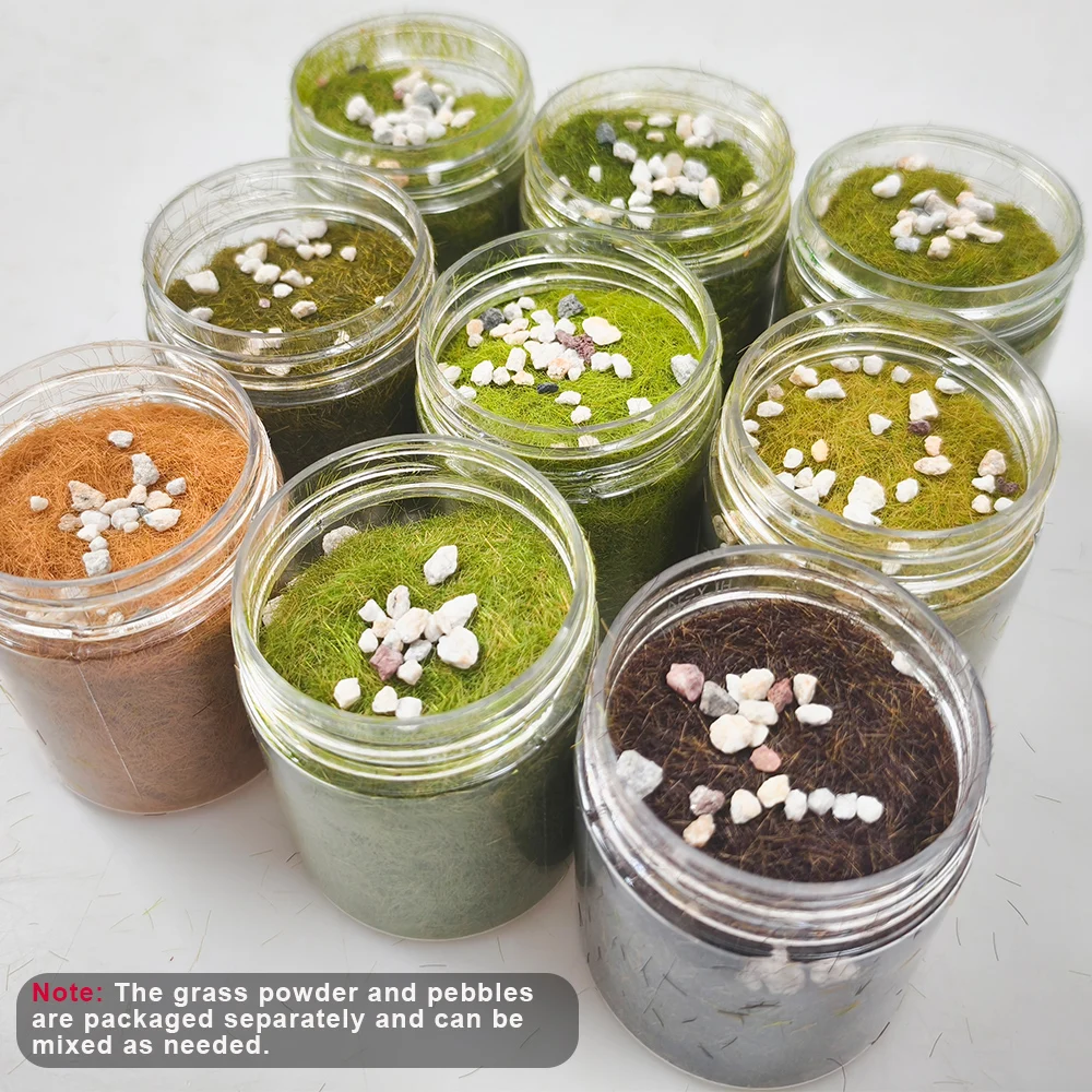 Kit de base em miniatura, grama estática e cascalho, terreno, modelagem de paisagem, figuras de layout de mesa, campos de batalha, fornecimento de dioramas