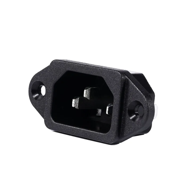 1PCS 3Pin IEC 320 C14 Male Plug Panel Power Inlet Sockets Connectors AC 250V 10A