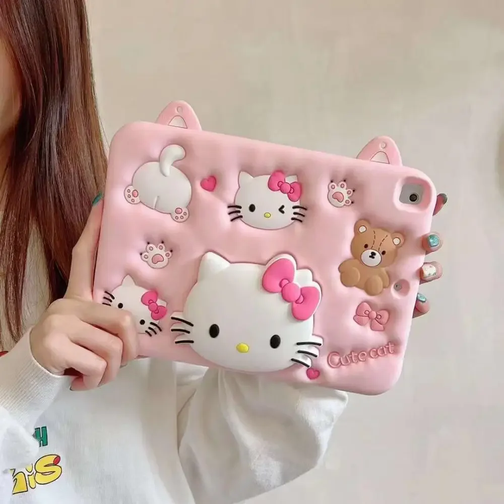 Sanrio Hello Kitty Cartoon Stand Cover for Ipad Pro 9.7 10.5 10.2 8Th 9Th 2018 2017 Air 1 2 3 Mini 2 3 4 5 6 Tablet Case Funda