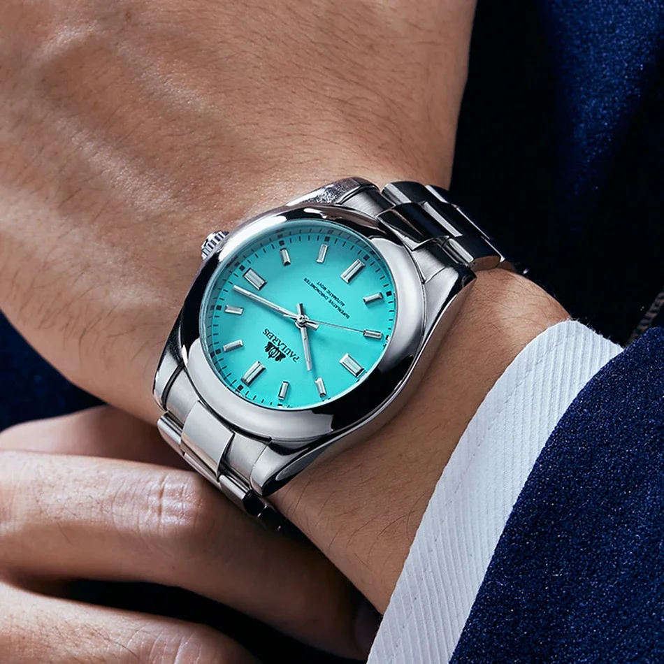 Automatic Mens Watch Mechanical Self Wind Stainless Steel Luxury Red Yellow Sky Blue Green Rainbow 41mm Fashion Watches