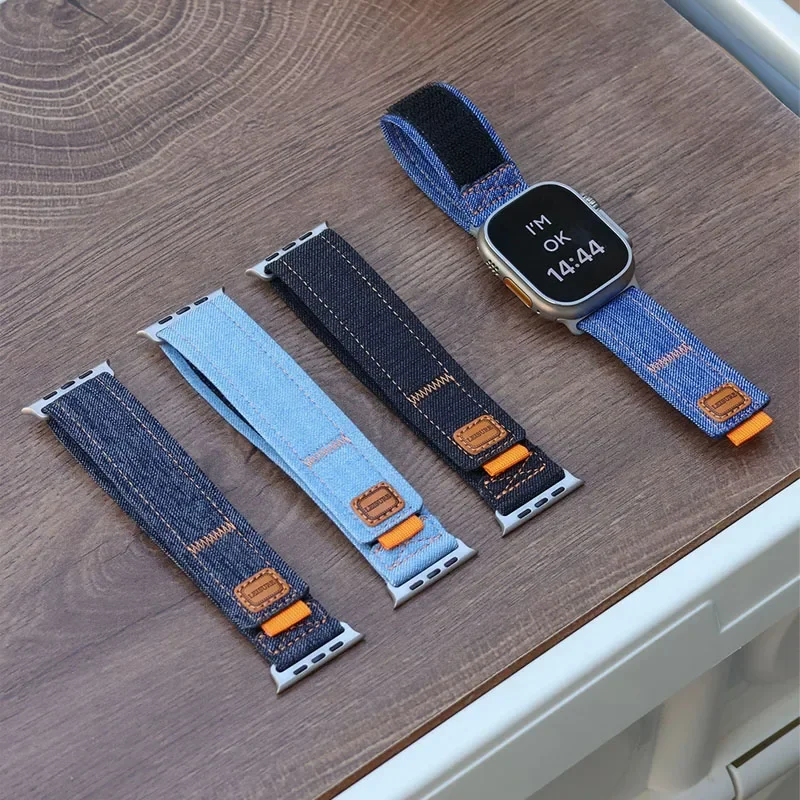 Für Apple Watch Ultra 3/2 49mm 44mm 40mm 45mm 41mm 42mm 46mm Gewebtes Stoff-Schlaufenarmband aus Nylon für IWatch Series 9 8 7 6 SE