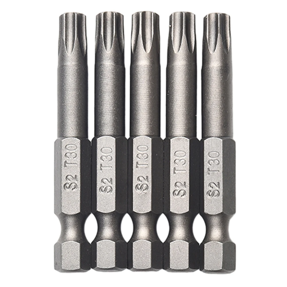 10Pcs 50mm T30 Magnetic Screwdriver Bits 1/4\