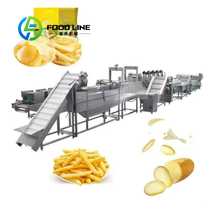 Overload Protection French Fry Production Line Uses Auto Stop Continuous Frying Machine To Prevent Equipment Motor Damage