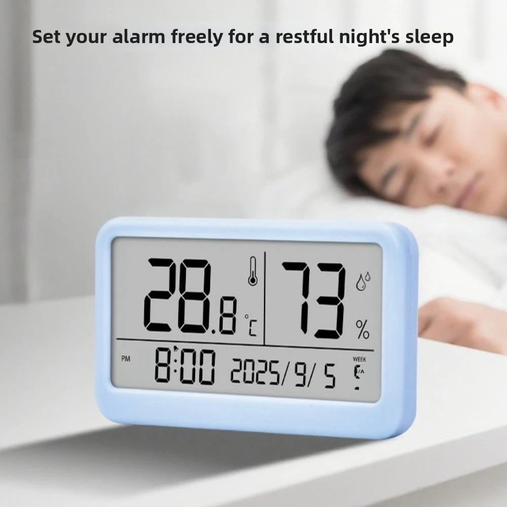LCD Display Temperature Meter Magnetic Real-Time Display Desktop Clock Wall Mount Multi-functional Digital Alarm Clock