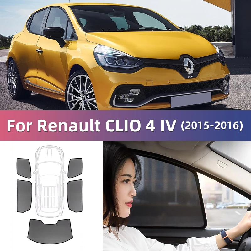 

For Renault CLIO 4 2015 2016 Rear Side Window Sun Shade Visor Car Sunshade Accessories Front Windshield Mesh Vehicle Curtain