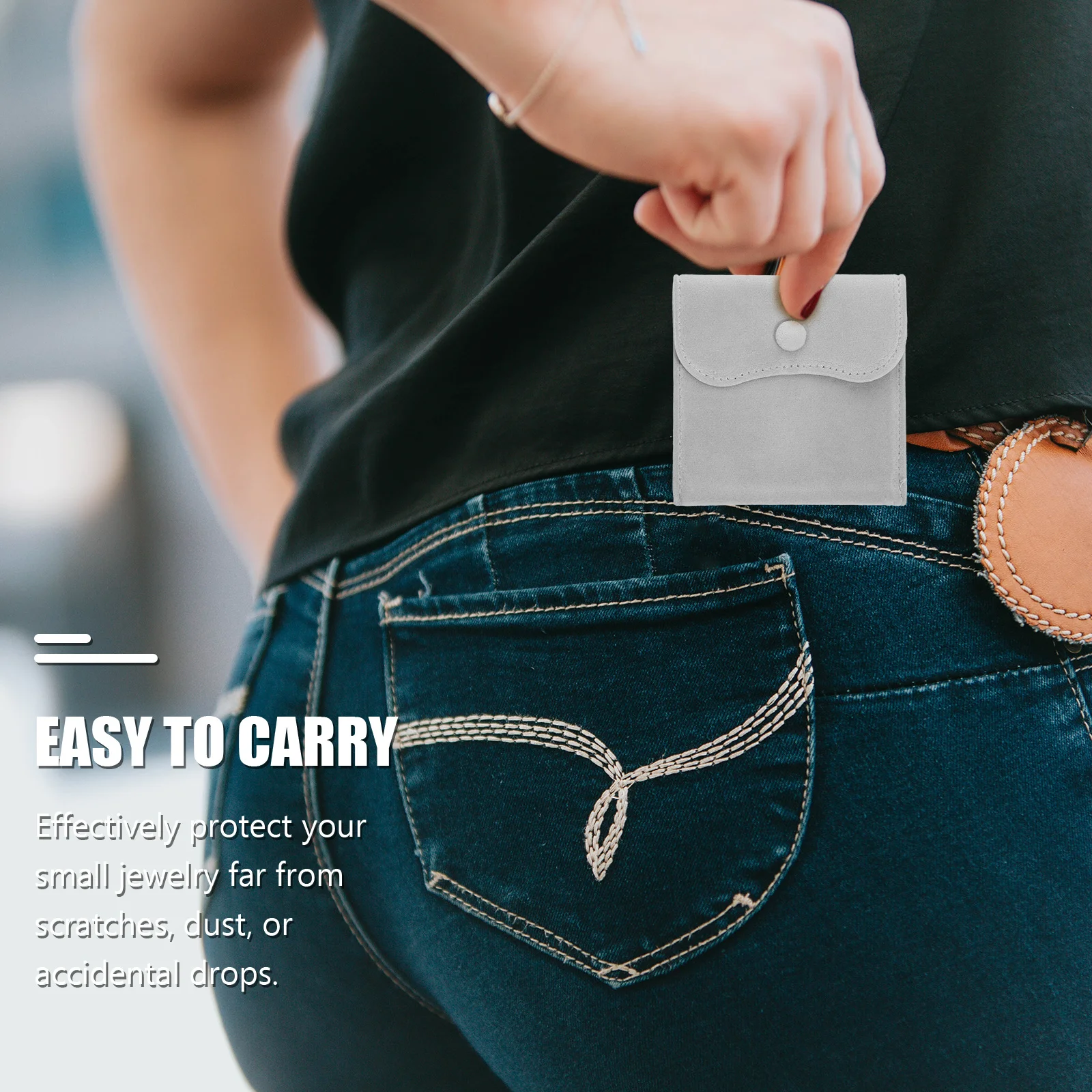 

10pcs Small Jewelry Pouch Lint Material Snap Button Closure For Ring Earring Necklace Storage Gift Bag Travel Organizer Case