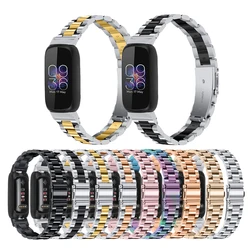Stainless Steel Strap for Fitbit inspire 3 Smart Bracelet Correa Three-bead metal band for fitbit inspire 3 accessories