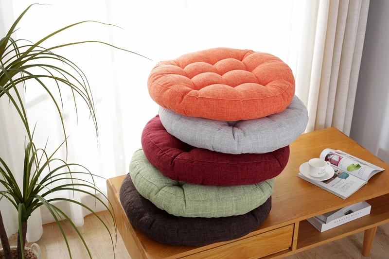 Frühling Sommer Großes Bodensitzkissen Verdicktes Tatami-Stuhlkissen Getuftetes Rundes Großes Kissen Stuhlauflage Ottoman Poufs – Detail 7