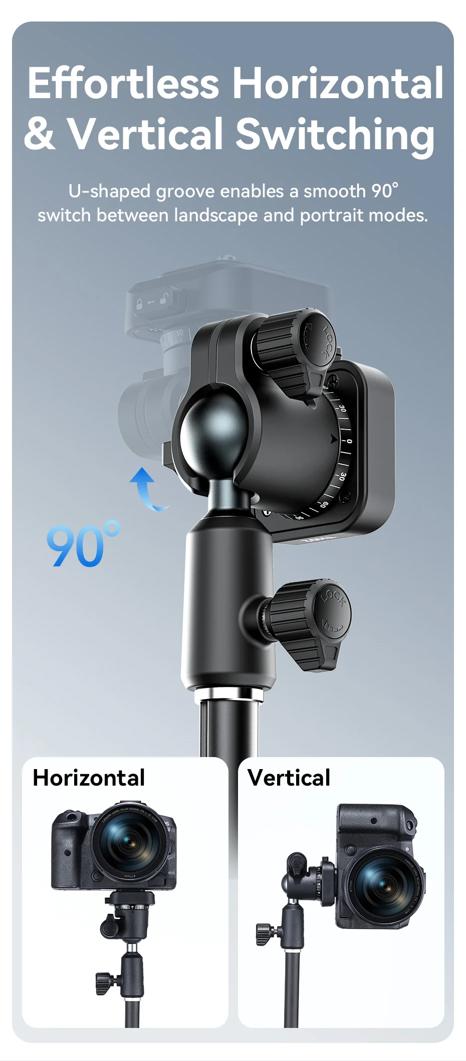 Ulanzi TH02 Uka Inverted Ball Head für Foto-DSLR-Kamera 360° ° Schwenkschale Uka, horizontale, vertikale Schaltung mit Schnellverschluss – Detail 7