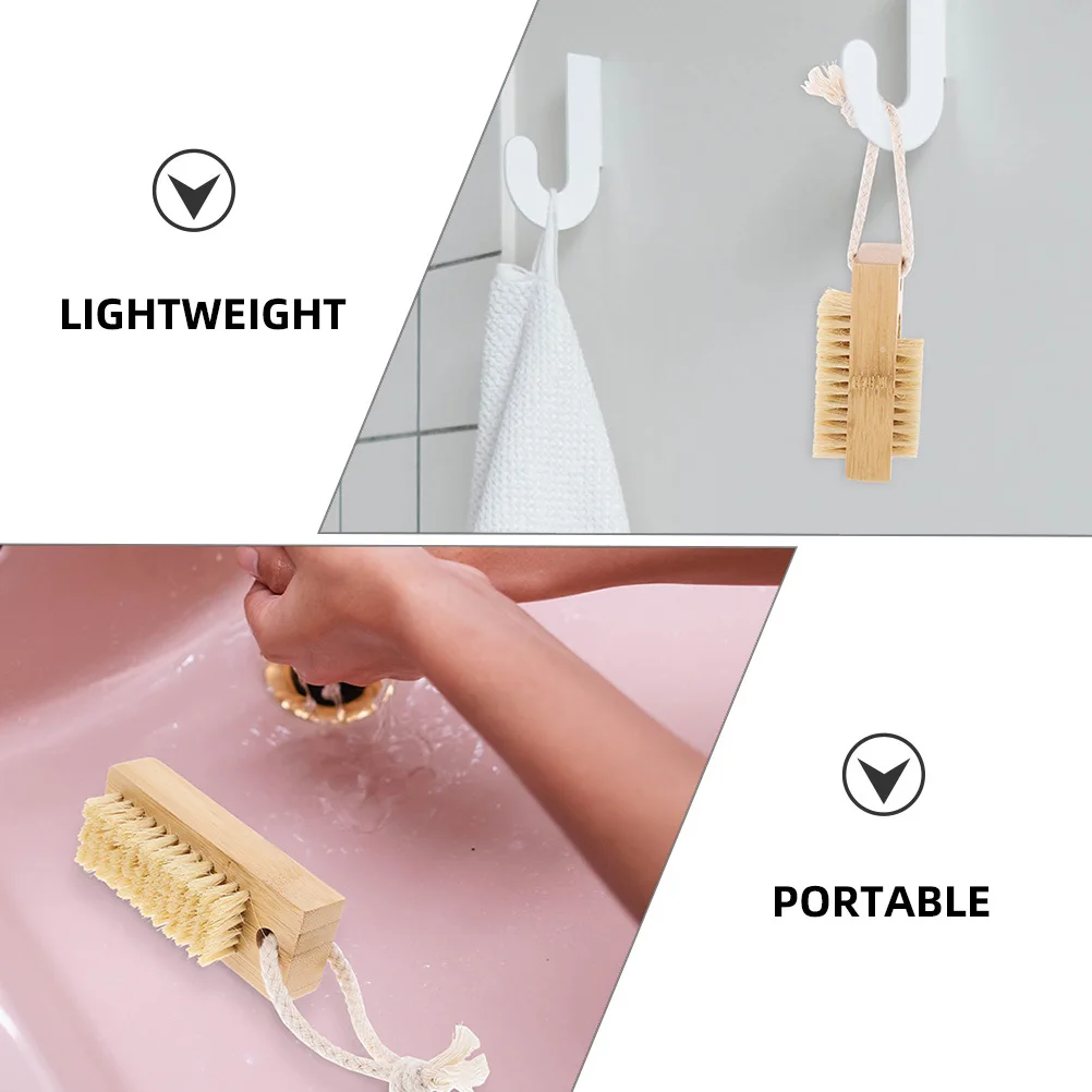 

4 pcs Bamboo Sisal Nail Brush Portable Small Nail Cleaning Tool For Fingernails Toenails Manicure Scrubbing Exfoliate Dirt Dust