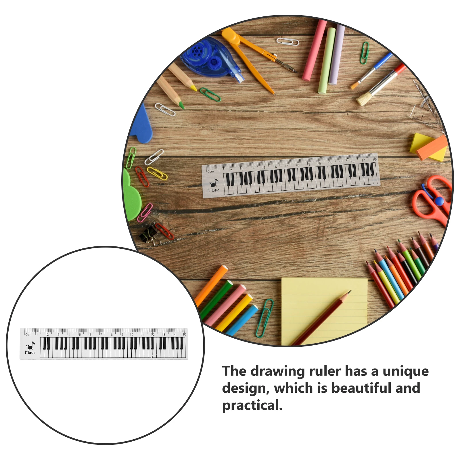 Music Straight Ruler Piano Keyboard Drawing Tool Plastic Measuring Set For Architecture Engineering Student Drafting Supply