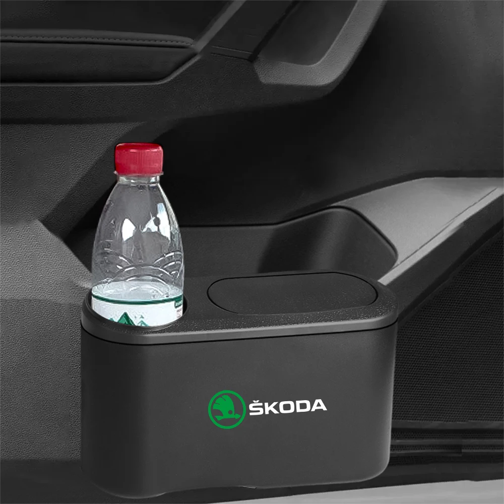 Car Hanging Trash Can Side Door ABS Organizer Umbrella Storage Bin For Skoda S Octavia Rapid Fabia A7 Superb KAMIQ Roomster VRS