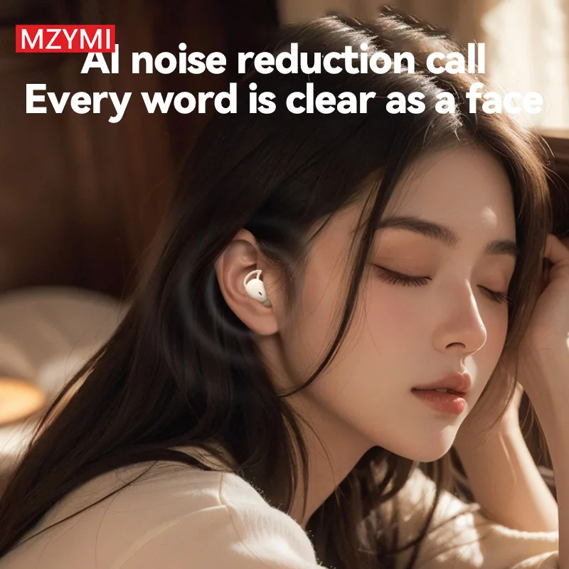 MZYMI M73 Sleeping Earbuds Wireless Mini TWS Bluetooth Earphone Stereo Hidden Headphones HD Call Waterproof Headsets with Mic