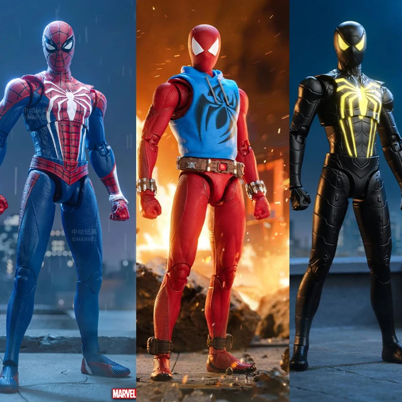 

ZDTDS Original Spider Man 2099 Scarlet Spider Miles ADVANCED SUIT Velocity Anti Ock Suit 1/10 Marvel Action Figure Toy kids Gift