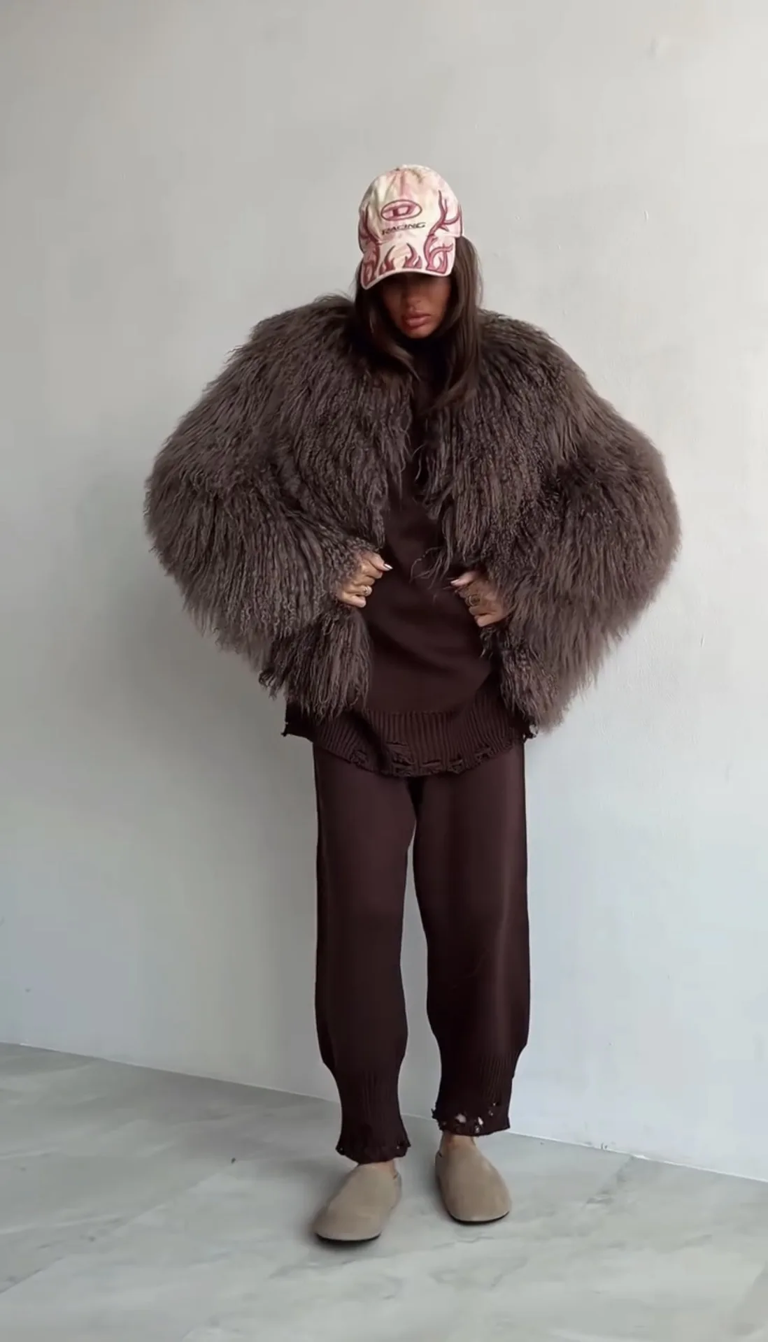 2026 Winter Elegant Luxury Chic Thick Warm Soft Faux Sheep Fur Coat Women With Belt High Quality Sheep Fur Jacket Female