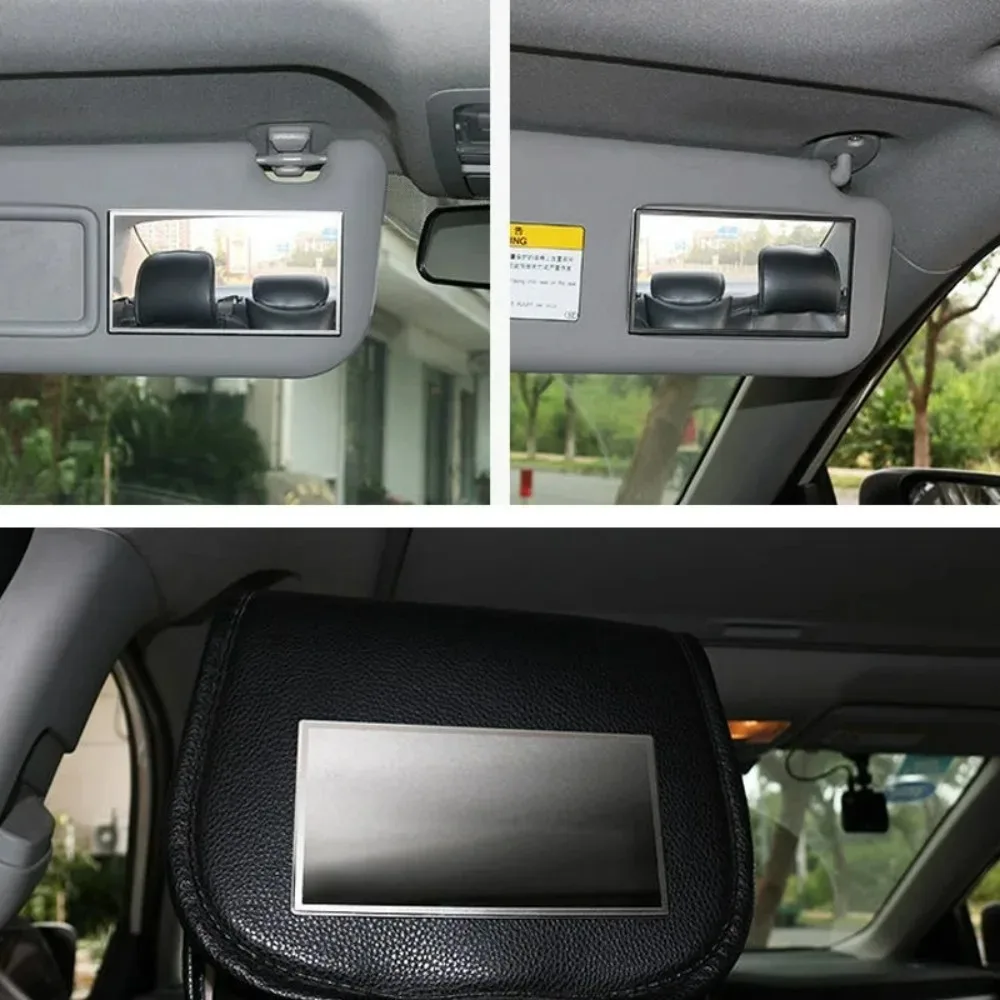 Stainless Steel Car Makeup Mirrors Portable Fall Prevention Automotive Sun Visor HD Polished Mirror Finish for Clear Imaging