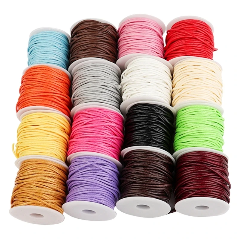 10Yards/Roll 0.5mm-2mm Korean Waxed Cotton Cord Waxed Thread Cord String Strap Necklace Rope Bead For DIY Bracelet For Jewelry