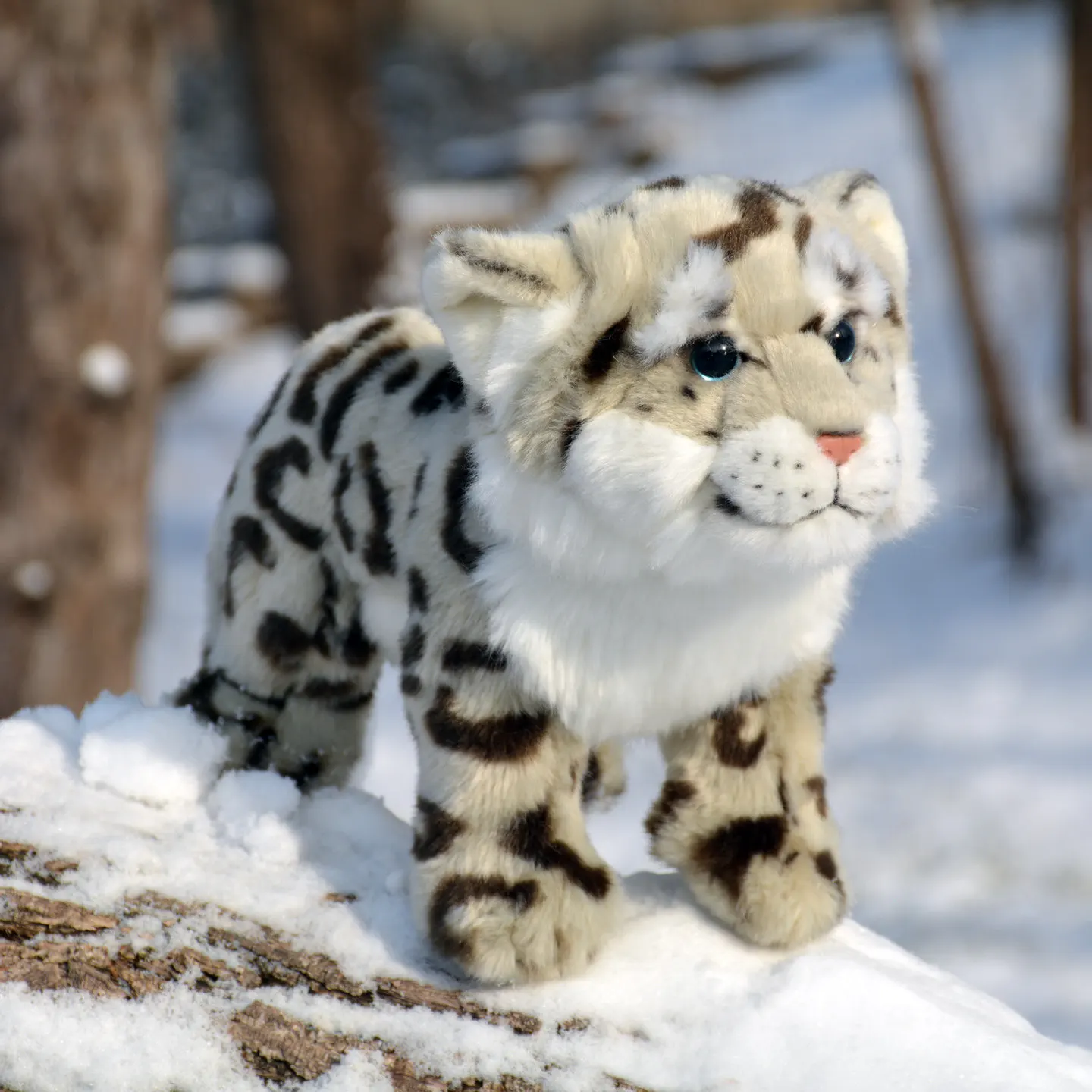 

L30xH25cm Faux Snow Leopard Plush Toy Adorable Leopard Doll Animal Model Ornament Cloth Doll Kids Girl Birthday Gift