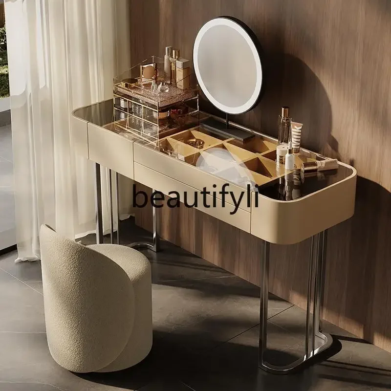 

D96 New bedroom bedside light luxury makeup table modern high-end bedside integrated storage makeup table