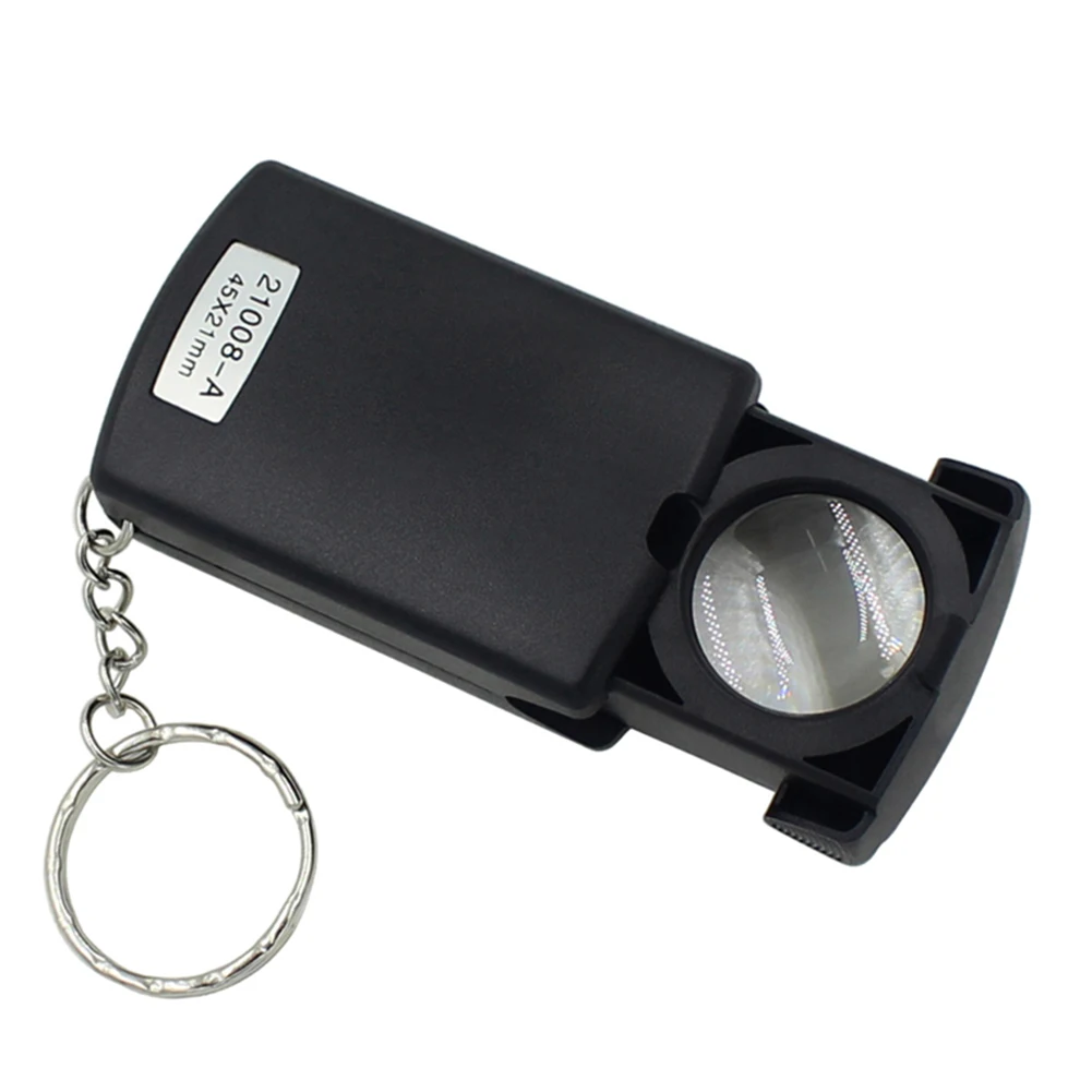 30X 60X 45X Glass Magnifier Portable Pulling Type Magnifying Loop with LED Light Jewelers Loupe Mini LED Magnifying Glass