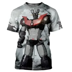 New Fashion Summer T-shirt For Men Cool Mazinger Z 3D Printed Crew Neck Short Sleeve Street Wear Oversized Kids Harajuku Tops