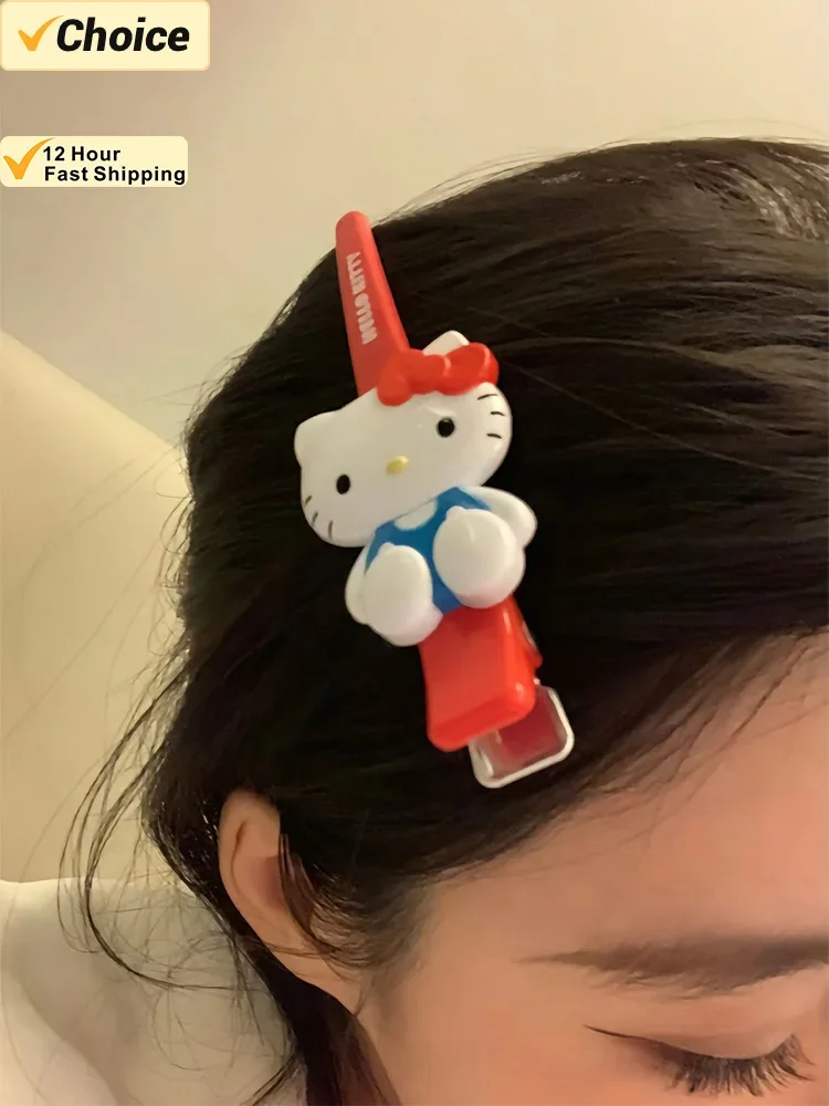 

Sanrio Hello Kitty Hairpin High Face Value Anime Cartoon Cute Girl Heart Trendy Versatile Decorative Bangs Hair Clips Girl Gift