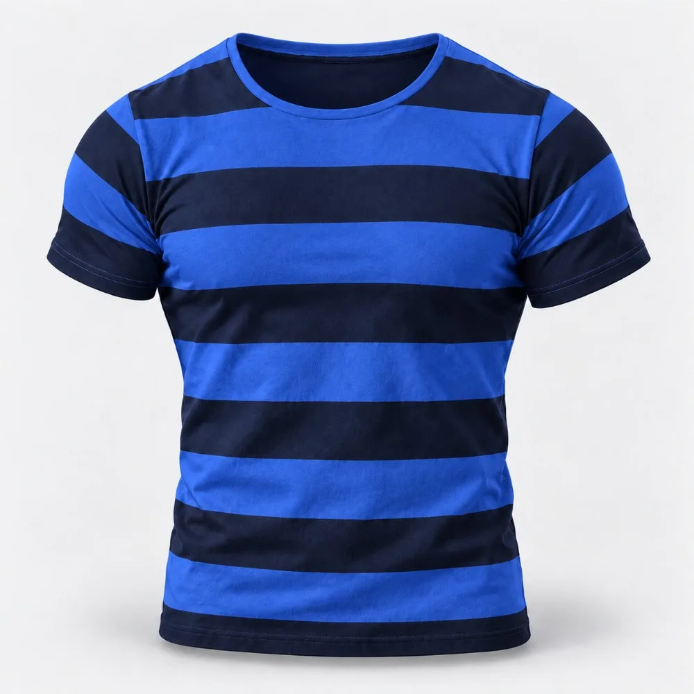Men Stripes T-Shirt Cotton Striped Top Tees for Male Short Sleeve T Shirt Costume Cosplay Party Blue Red White Black Orange Navy
