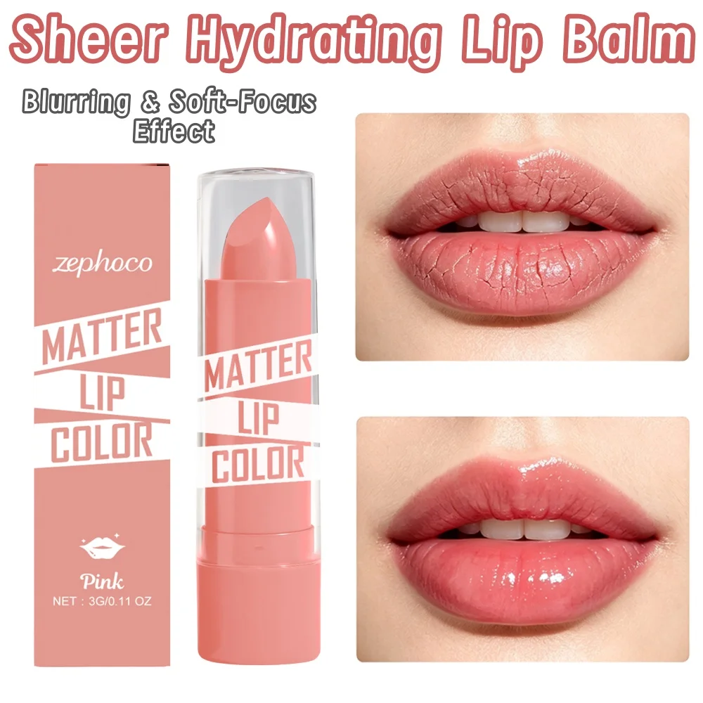 Matte Water-to-Blur Lipstick Sheer Blurring Lacquer Hydrating Soft-Focus Buildable Natural Velvet Finish Clean Vegan Makeup New