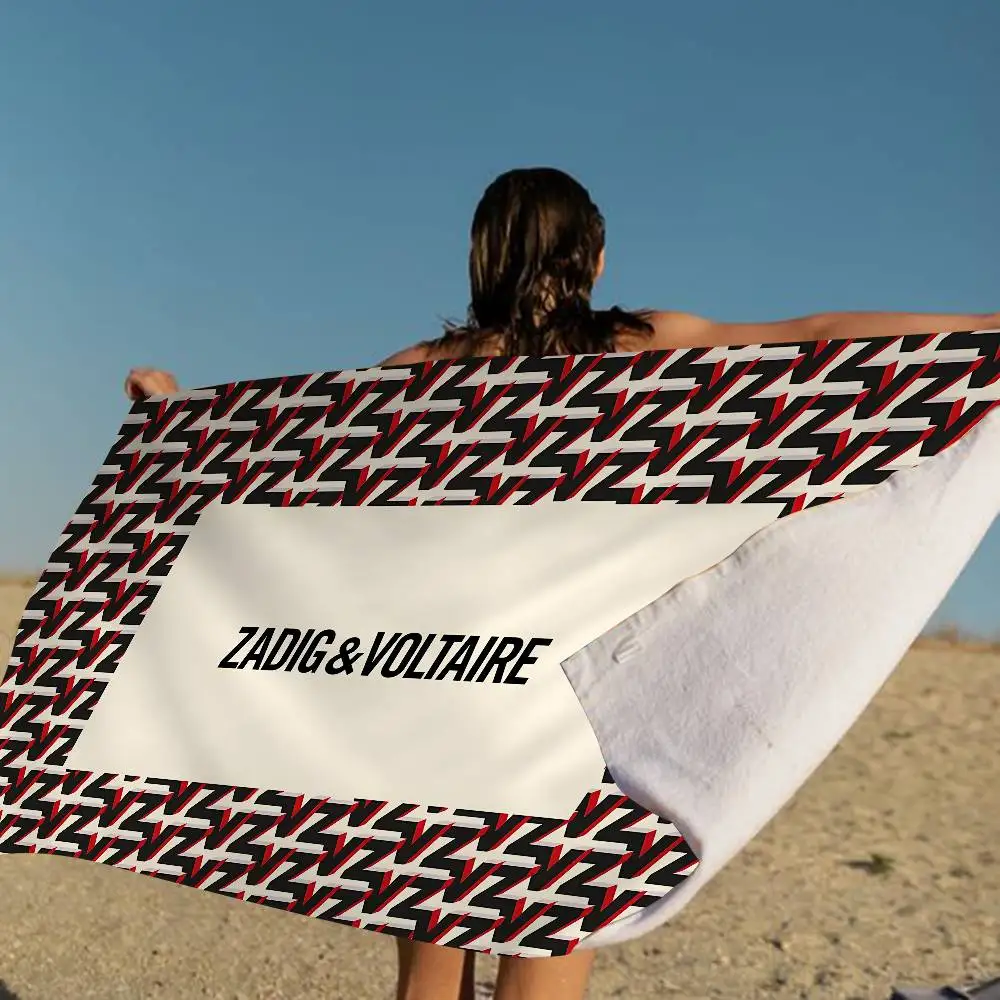 Fashion Brand Z-Zadig V-Voltaire Anime Beach Swimming Towel Soft Absorbent Children's Gifts for Kids Travel Camping Gym