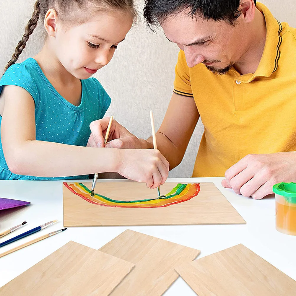 

60Pcs Blank Rectangular Wood Pieces Smooth Natural Wood Blanks for Handmade Crafts Graffiti Painting Personalized Gifts