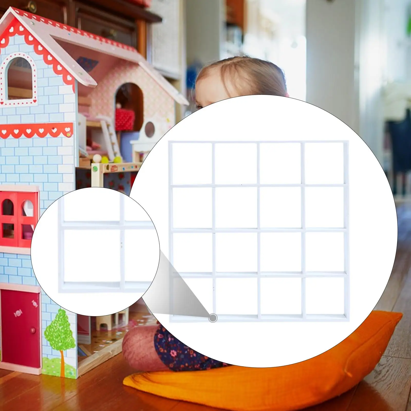 

1:12 Dollhouse Bookshelf Miniature Bookshelf Gift Model 16 Grid Wooden Dollhouse