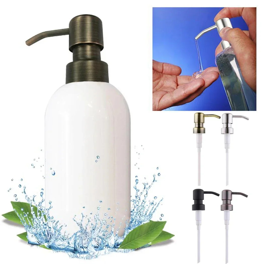 Metal DIY Soap Pump Liquid Lotion Dispenser  Replacement Head Jar Tube For  Jars Shampoo Bottle Accessories For Bathroom