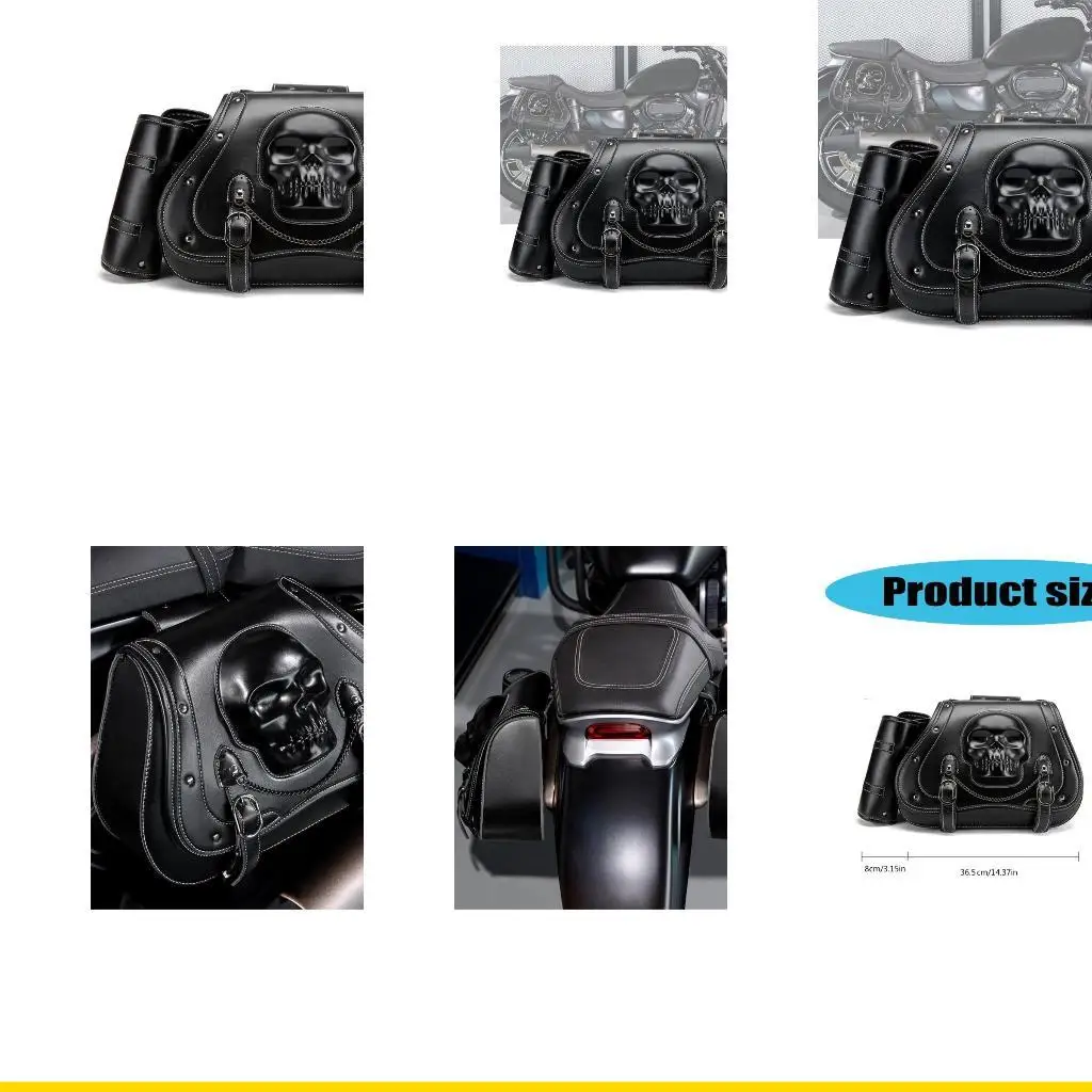 

SZCH Versatile Motorcycle Side Bags Leather Motorcycle Bag for Commuting for Bike
